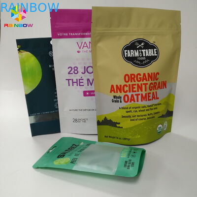 टॉप जिपलॉक टियर नॉच के साथ रंगीन स्टैंड अप पाउच बैग मैट सरफेस