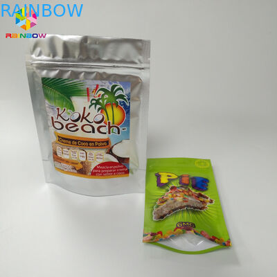 टॉप जिपलॉक टियर नॉच के साथ रंगीन स्टैंड अप पाउच बैग मैट सरफेस