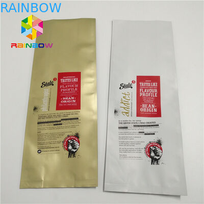 बड़े आकार के प्लास्टिक पाउच पैकेजिंग, वाल्व क्वाड सील साइड के साथ एल्यूमीनियम पन्नी बैग