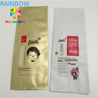 बड़े आकार के प्लास्टिक पाउच पैकेजिंग, वाल्व क्वाड सील साइड के साथ एल्यूमीनियम पन्नी बैग