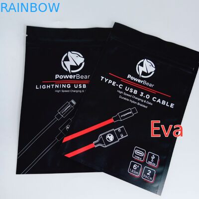 USB वॉल कार चार्जर्स पैकेजिंग के लिए हैंगिंग होल प्लास्टिक सील बैग