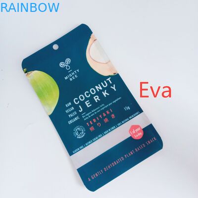 नारियल जर्क / सूखे फल के लिए Mylar जिपर कस्टम मुद्रित स्नैक बैग शुद्ध प्लास्टिक