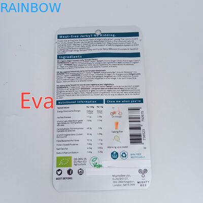 नारियल जर्क / सूखे फल के लिए Mylar जिपर कस्टम मुद्रित स्नैक बैग शुद्ध प्लास्टिक