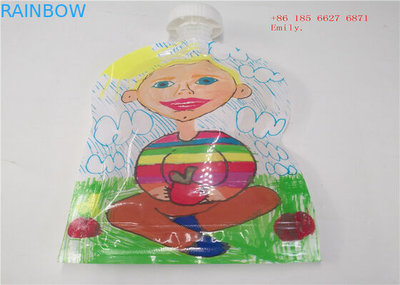 फलों के रस के लिए पुन: प्रयोज्य टोंटी पाउच पैकेजिंग प्लास्टिक निचोड़ खाद्य ग्रेड