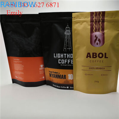 जिपर पन्नी थैली पैकेजिंग 250g 500g एक तरह से वाल्व के साथ