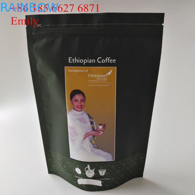 जिपर पन्नी थैली पैकेजिंग 250g 500g एक तरह से वाल्व के साथ