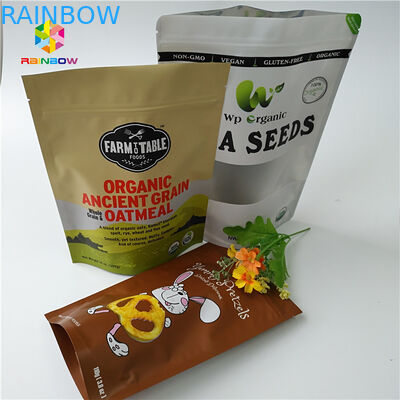 फूड ग्रेड प्रोटीन पाउडर ड्राई नट स्टैंड जिपर पाउच पारदर्शी पैकेजिंग बैग