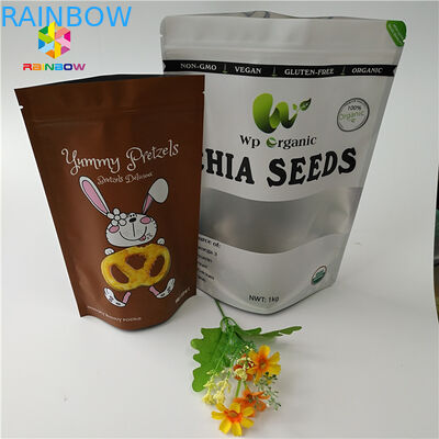 फूड ग्रेड प्रोटीन पाउडर ड्राई नट स्टैंड जिपर पाउच पारदर्शी पैकेजिंग बैग