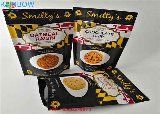 स्निप के लिए जिपलॉक टियर नॉट्स मॉइस्चर प्रूफ स्टैंड अप पाउच डे पैक एल्युमीनियम बैग्स