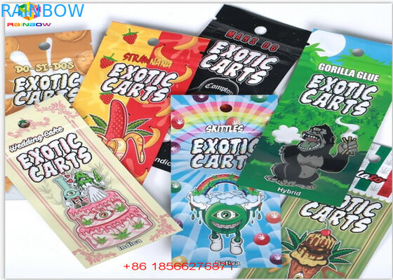 एसजीएस हर्बल धूप पैकेजिंग होलोग्राम पन्नी Vape कारतूस मिनी Mylar Ziplock बैग