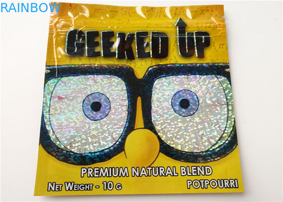 एसजीएस हर्बल धूप पैकेजिंग होलोग्राम पन्नी Vape कारतूस मिनी Mylar Ziplock बैग