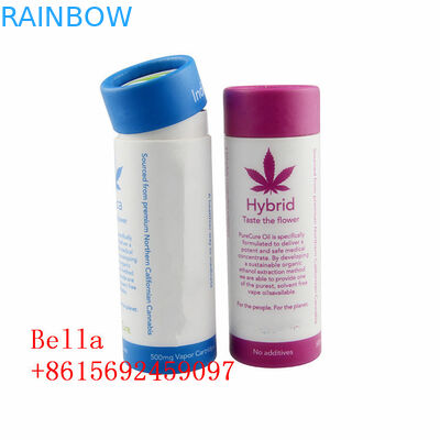 गोल CBD तेल पेपर बॉक्स पैकेजिंग ट्यूब बेलनाकार आकार अनुकूलित लोगो हर्बल के लिए