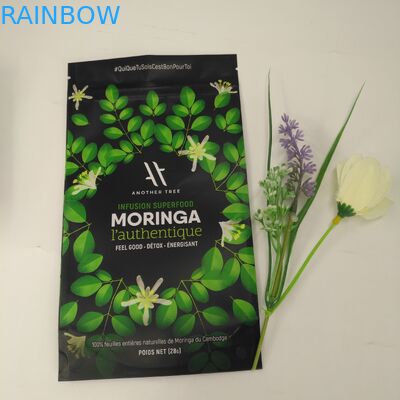 चाय पैकिंग के लिए खाद्य ग्रेड स्टैंड अप पाउच बैग प्लास्टिक कस्टम पन्नी मैट फिनिश