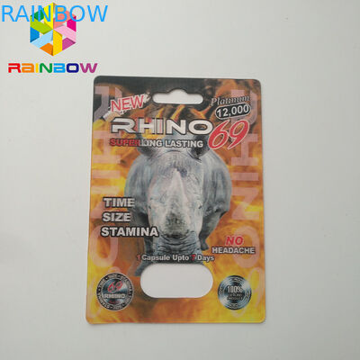 कोई सिरदर्द ब्लिस्टर पैक पैकेजिंग यौन गोली कैप्सूल राइनो 69 पैकेज कार्ड बॉक्स