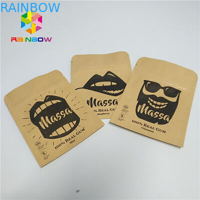 गोली पन्नी थैली पैकेजिंग अनुकूलित नमूना क्राफ्ट पेपर थ्री साइड सील पाउच