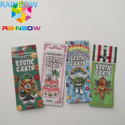 होलोग्राफिक वेप कार्ट्रिज प्लास्टिक पाउच पैकेजिंग जिपलॉक सीबीडी ऑयल एक्सोटिक कार्ट