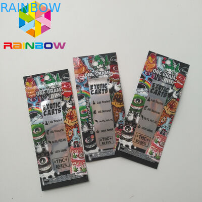 होलोग्राफिक वेप कार्ट्रिज प्लास्टिक पाउच पैकेजिंग जिपलॉक सीबीडी ऑयल एक्सोटिक कार्ट