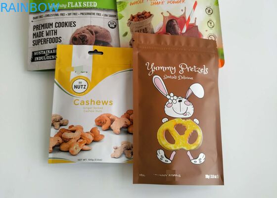 सूखे खाद्य पैकेजिंग बैग मछली चावल के बीज मसाले के लिए एल्यूमीनियम प्लास्टिक जिपर शीर्ष