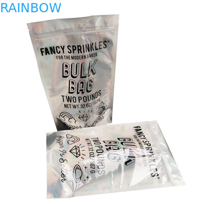 होलोग्राफिक पैकेजिंग जिपर पाउच बैग अनुकूलन प्लास्टिक मुद्रित ऊपर खड़े हो जाओ