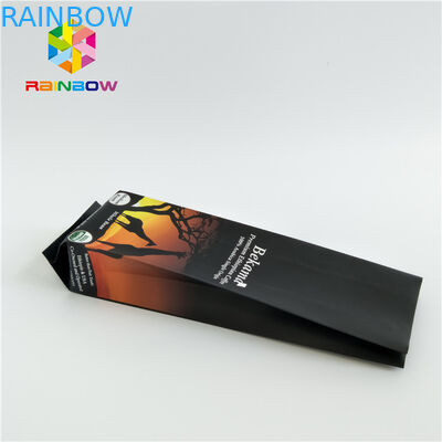 क्राफ्ट पेपर साइड गस्सेट स्टैंड अप कॉफी पाउच, सील प्लास्टिक बैग कस्टम प्रिंटिंग