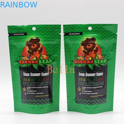 स्पष्ट खिड़की स्टैंड जिपर पाउच हर्बल चाय सीबीडी पॉवरफूड पैकेजिंग के लिए कस्टम प्रिंटिंग