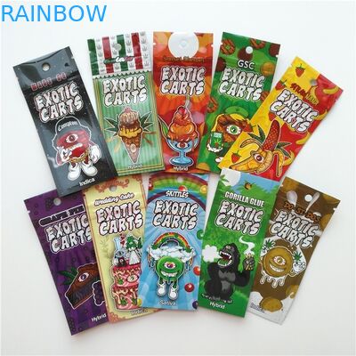 कार्ट एक्सोटिक प्लास्टिक पाउच पैकेजिंग ज़िप लॉक बैग मायलर टाइप कस्टम प्रिंटिंग