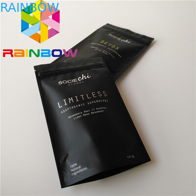 खाद्य ग्रेड सामग्री जिपर पाउच के साथ खड़े हो जाओ पन्नी लाइनर के साथ Moringa पाउडर बैग के आकार का