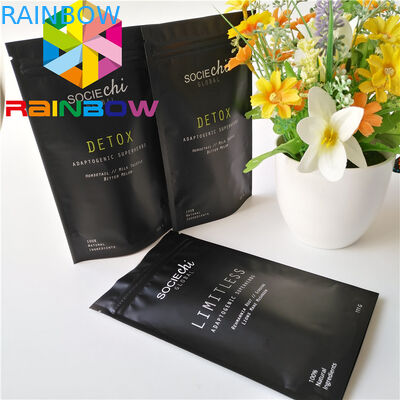 खाद्य ग्रेड सामग्री जिपर पाउच के साथ खड़े हो जाओ पन्नी लाइनर के साथ Moringa पाउडर बैग के आकार का