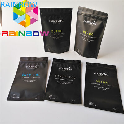 खाद्य ग्रेड सामग्री जिपर पाउच के साथ खड़े हो जाओ पन्नी लाइनर के साथ Moringa पाउडर बैग के आकार का