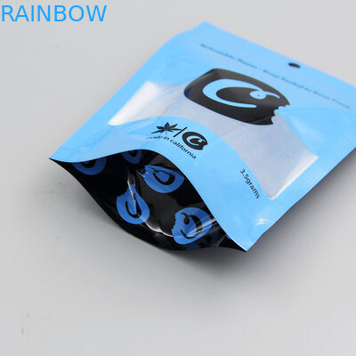 कस्टम हर्बल धूप पैकेजिंग 3.5g कुकीज़ स्पष्ट खिड़की के साथ Mylar बाल सबूत बैग