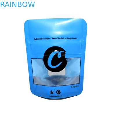 जिपलॉक के साथ मुद्रित पन्नी पाउच पैकेजिंग प्राप्य 3.5 ग्राम कुकीज़ बैग गंध सबूत