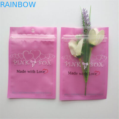 Resealable कॉस्मेटिक पैकेजिंग बैग गुलाबी बरौनी झुमके हार गहने जिपर थैली