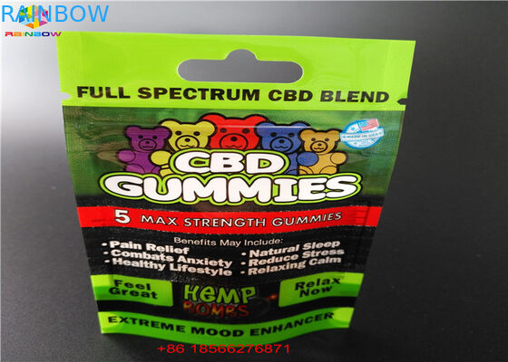 CBD GUMMIES पैकेजिंग प्लास्टिक बैग्स विथ लैमिनेटेड एल्युमीनियम सैचेट बैग हीट सील फ़ूड जिप पाउच फॉइल पॉली बैग
