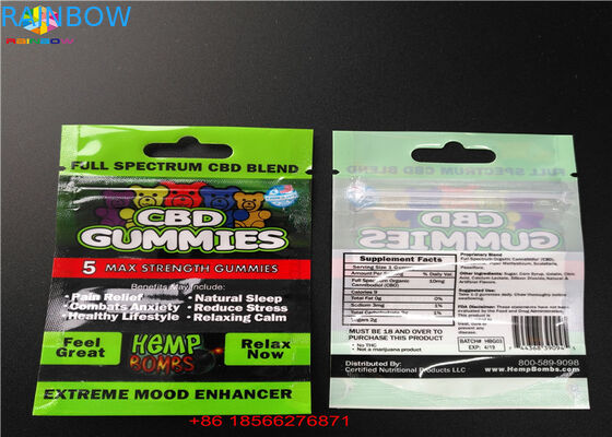 CBD GUMMIES पैकेजिंग प्लास्टिक बैग्स विथ लैमिनेटेड एल्युमीनियम सैचेट बैग हीट सील फ़ूड जिप पाउच फॉइल पॉली बैग