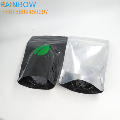 होलोग्रैफिक प्लास्टिक टी बैग्स पैकेजिंग कॉफी इको फूड बैग एक साइड क्लियर के साथ