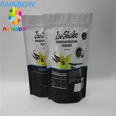 प्रोटीन पाउडर के लिए रिसाइकिल प्लास्टिक पाउच पैकेजिंग एल्युमिनियम फॉयल टी फूड जिपलॉक बैग