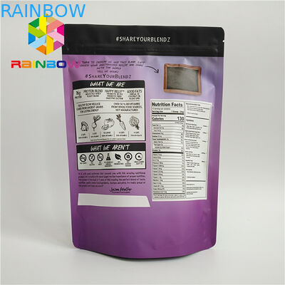 प्रोटीन पाउडर के लिए रिसाइकिल प्लास्टिक पाउच पैकेजिंग एल्युमिनियम फॉयल टी फूड जिपलॉक बैग