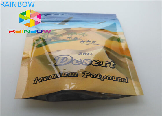 छोटे ज़िपलॉक पैकिंग बैग, हर्बल धूप ऊर्जा गोलियों के लिए एल्यूमीनियम पन्नी थैली