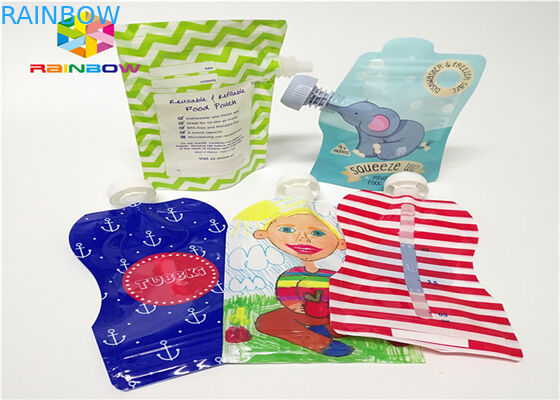 एल्यूमीनियम पन्नी स्टैंड अप टोंटी थैली पैकेजिंग अनुकूलित मुद्रण 120 मिलीलीटर प्लास्टिक