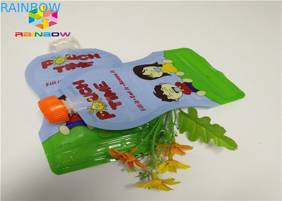 एल्यूमीनियम पन्नी स्टैंड अप टोंटी थैली पैकेजिंग अनुकूलित मुद्रण 120 मिलीलीटर प्लास्टिक