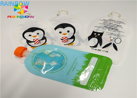 एल्यूमीनियम पन्नी स्टैंड अप टोंटी थैली पैकेजिंग अनुकूलित मुद्रण 120 मिलीलीटर प्लास्टिक