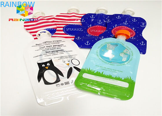 एल्यूमीनियम पन्नी स्टैंड अप टोंटी थैली पैकेजिंग अनुकूलित मुद्रण 120 मिलीलीटर प्लास्टिक