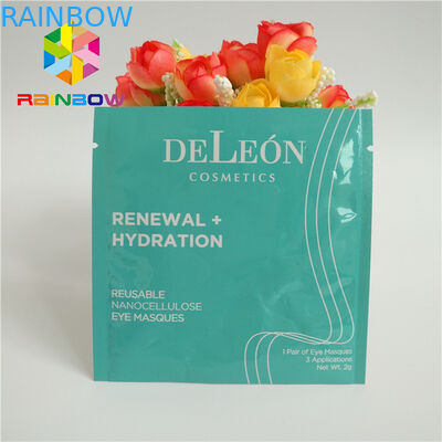 थ्री साइड सील प्रिंटेड जिपलॉक बैग लैमिनेटेड एल्युमिनियम फॉयल फेशियल आई मास्क