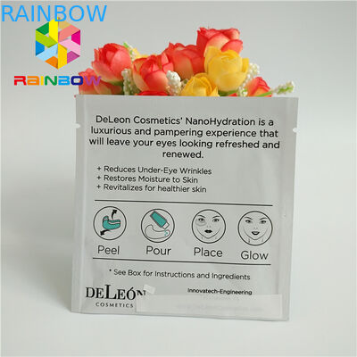 थ्री साइड सील प्रिंटेड जिपलॉक बैग लैमिनेटेड एल्युमिनियम फॉयल फेशियल आई मास्क