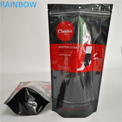 जिपलॉक प्रिंटेड प्लास्टिक बैग्स क्लीयर विंडो अंडरवीयर पैकेजिंग ब्लैक डॉय पैक सैक्स के लिए