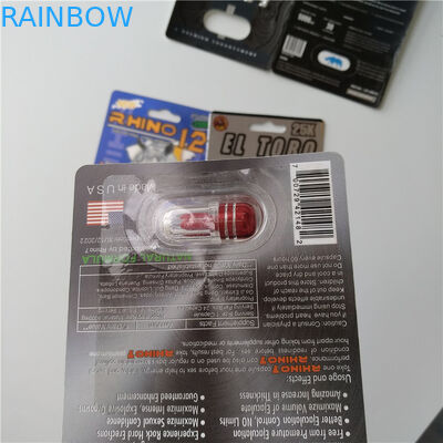 3 डी कार्ड ब्लिस्टर पैक पैकेजिंग कस्टम मुद्रित पेपर कार्ड राइनो 7 जगुआर 30000 सेक्स पिल पैक