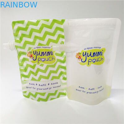 अनुकूलित मुद्रण टोंटी थैली पैकेजिंग बाल सुरक्षित ढक्कन पुन: प्रयोज्य बेबी खाद्य थैली