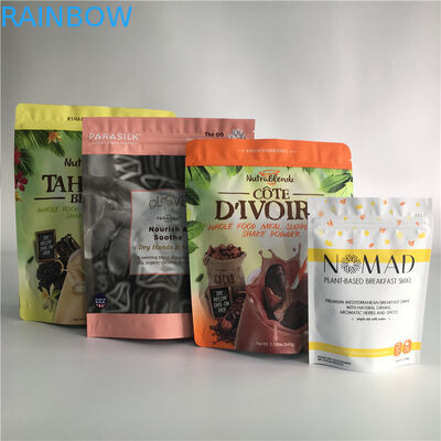 कॉफी नट्स कूकीज चीज़ की पैकिंग के लिए जिपलॉक स्नैक बैग पैकेजिंग एल्युमिनियम फॉयल स्टैंड बैग