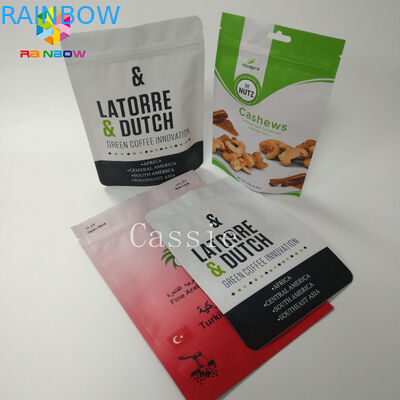 जिपर के साथ एल्यूमीनियम पन्नी स्नैक बैग पैकेजिंग प्लास्टिक कॉफी / चाय / खाद्य ज़िपलॉक बैग