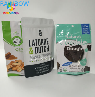 एल्यूमीनियम पन्नी स्टैंड अप ज़िपलॉक बैग, नमकीन खाद्य पैकेजिंग बैग अनुकूलित रंग